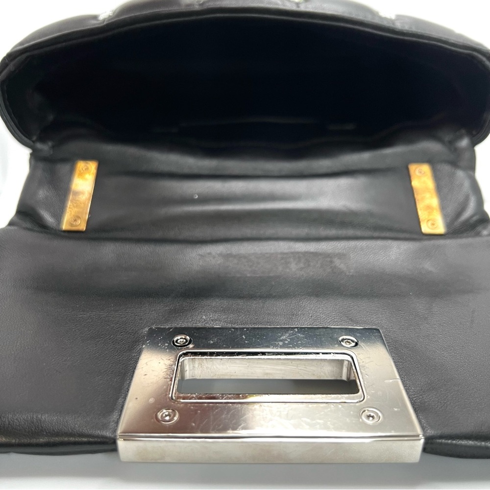 Tom Ford Black Leather Purse Studded Sequin Chain Link Shoulder Bag - Picture 9 of 16